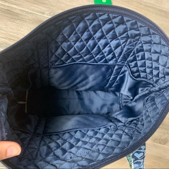 Vera Bradley blue and green damask shoulder tote - Picture 8 of 10